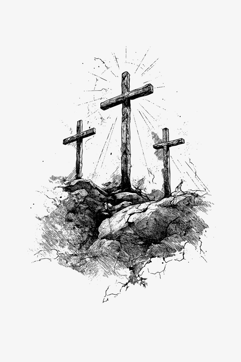 The Hill of Redemption — Three Crosses Semi-Permanent Tattoo by SkinBuffs
