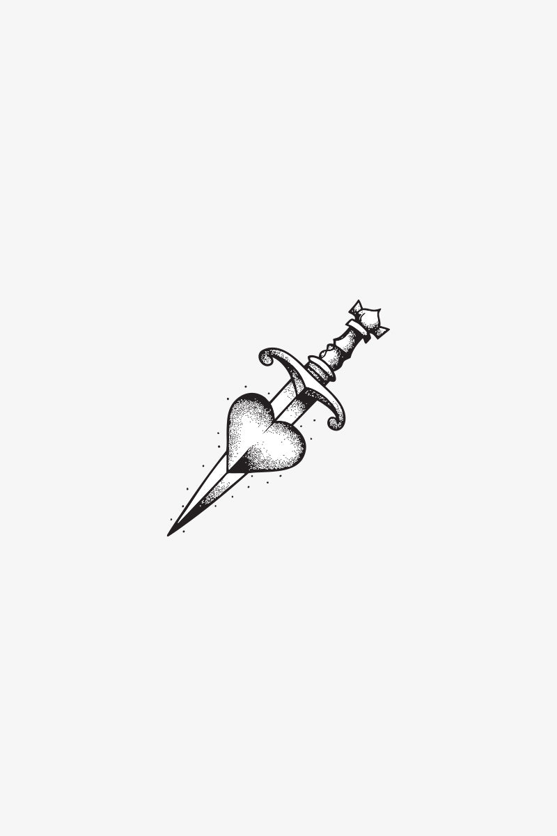 Pierced Rebel Heart - Confidence Buff Tattoo for rebuilding and returning