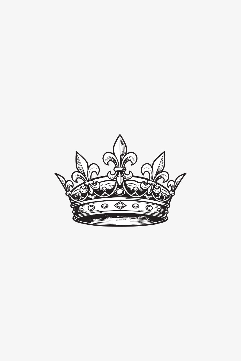 Fleur-de-lis Crown - Confidence Buff Tattoo for interviews, stages, negotiations, comebacks, and exam days